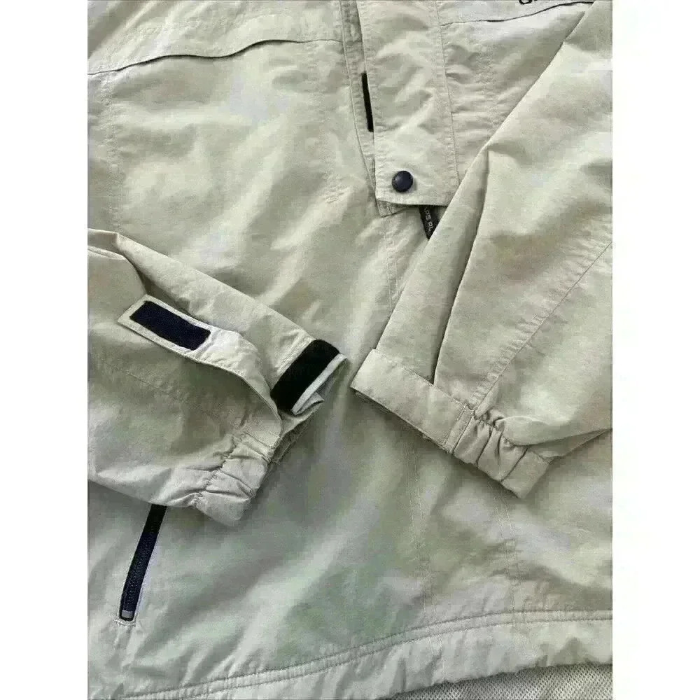 Chaps Ralph Lauren Men’s Sz Large Tan Pullover Windbreaker Jacket Tuck Away Hood - Picture 15 of 16